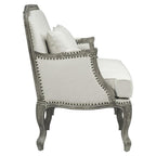 Acme Furniture Upholstered Loveseat with Nailhead Trim, Cream and Brown