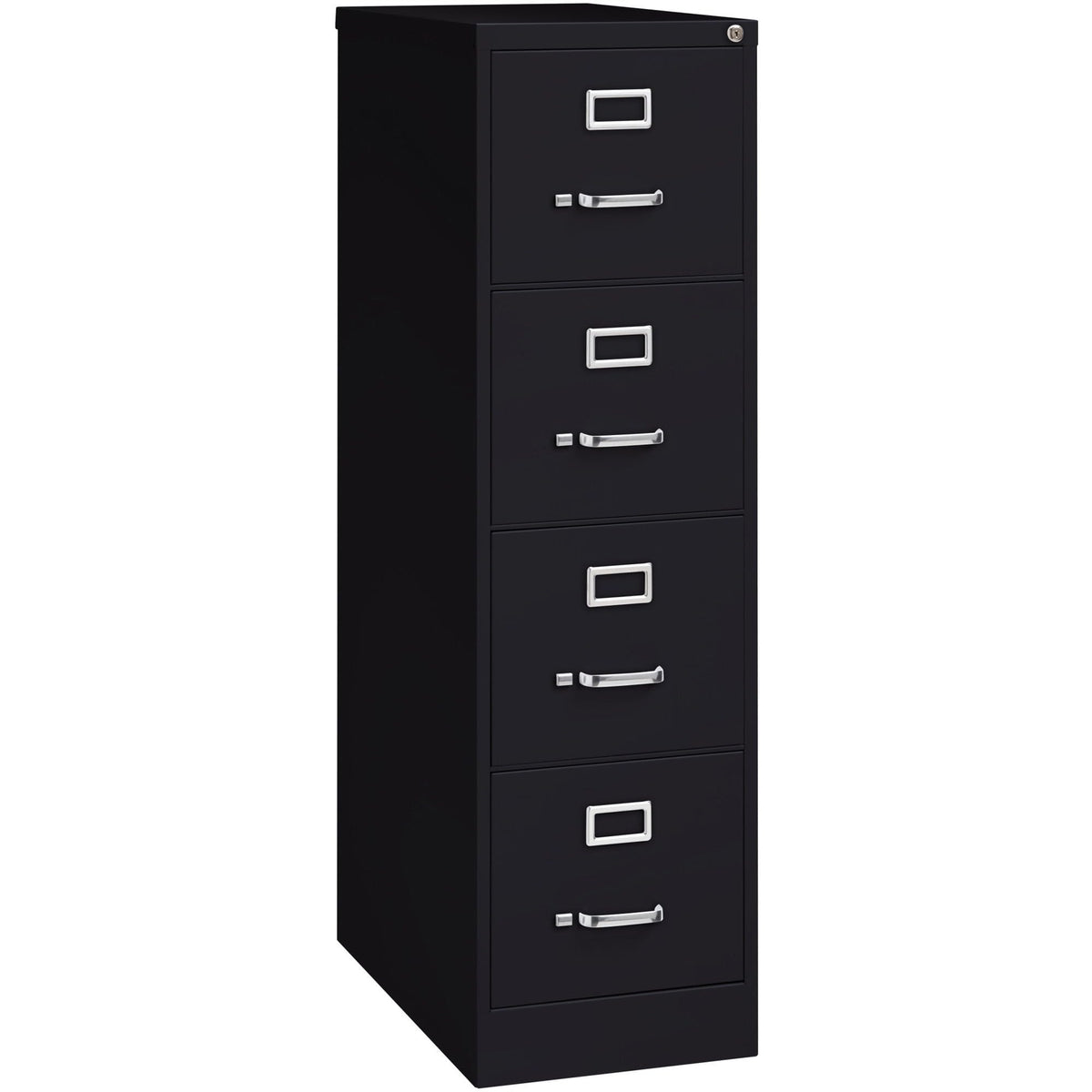 Lorell LLR60191 4-Drawer Vertical File with Lock, 15&quot; x 26-1/2&quot; x 52&quot;, Black