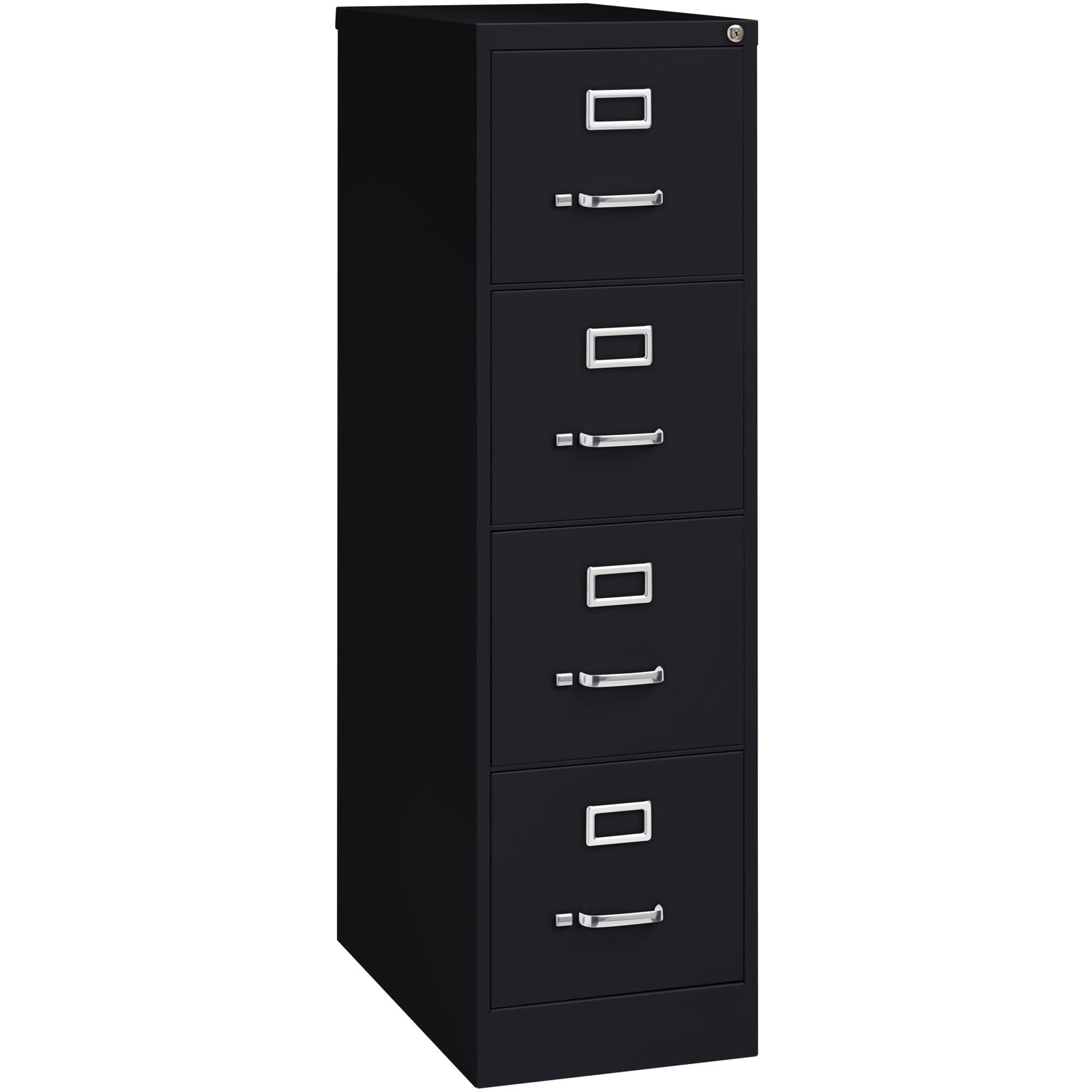 Lorell LLR60191 4-Drawer Vertical File with Lock, 15" x 26-1/2" x 52", Black