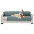 Sofa Shield Patented Couch Cover, Large Furniture Protector With Straps, Reversible Tear And Stain Resistant Slipcovers, Quilted Microfiber 88” Seat, Washable Covers For Dogs, Kids, Seafoam Cream