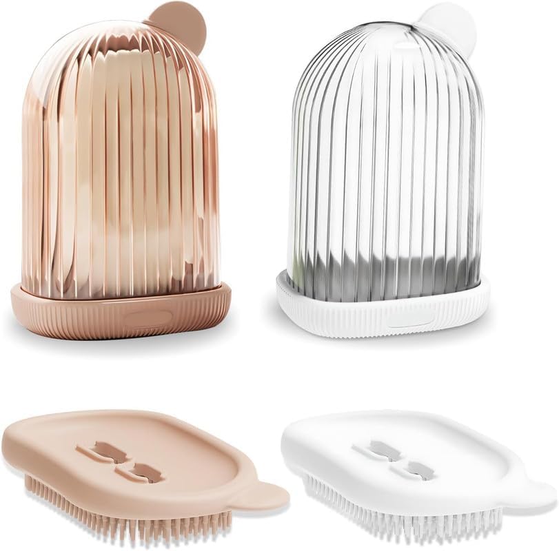 JALCON Soap Case with Cleaning Brush Portable Soap Holder Box with Drain Tray | Travel Soap Container for Bathroom, Gym & Kitche