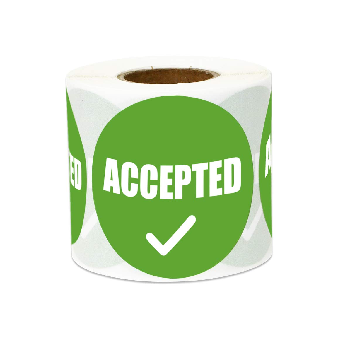Accepted Label Stickers - 2 Inch Round Circle In Bright Lime Green Quality Control Inspection Stickers Warehouse Special Handlin
