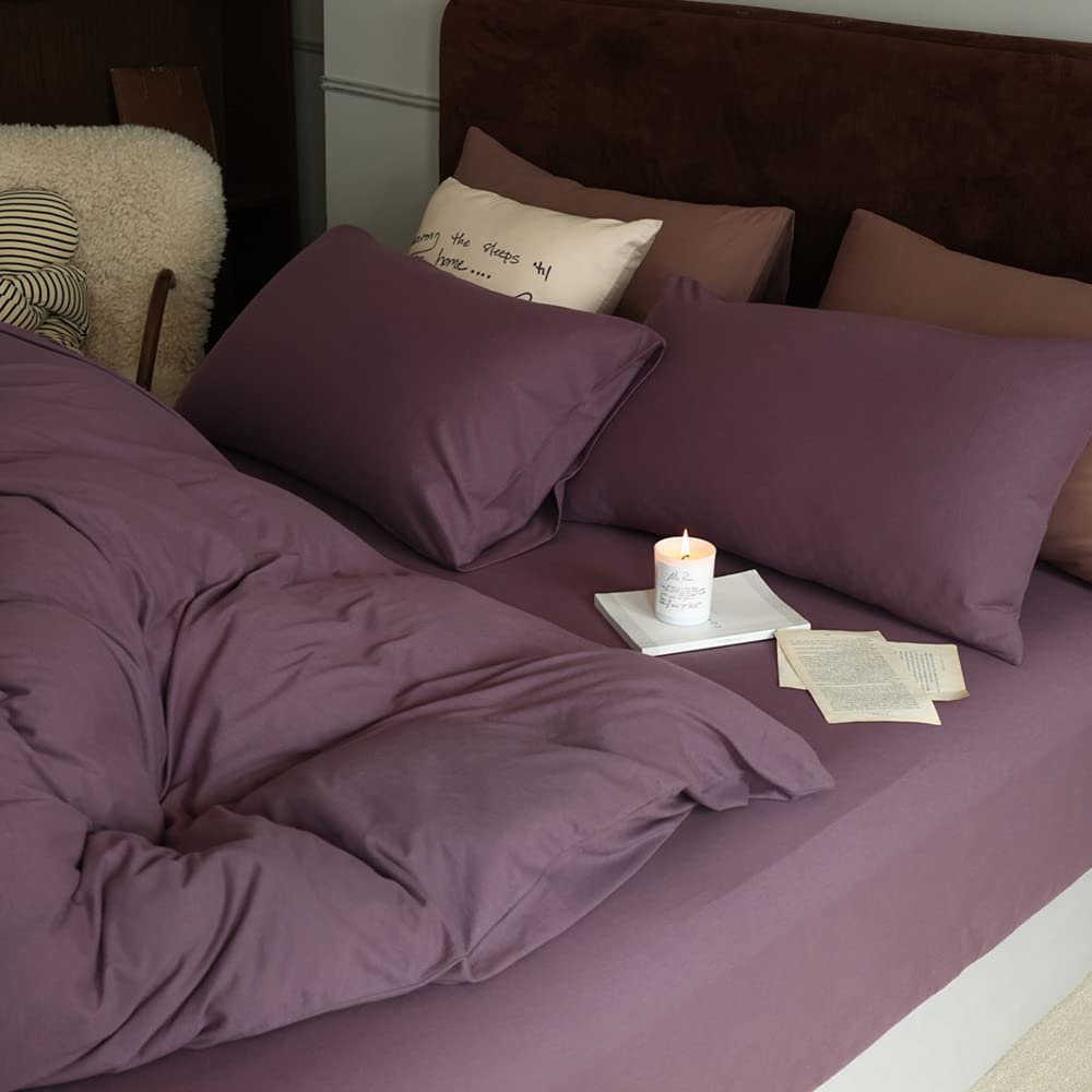 Clothknow Twin Comforter Set Purple 3Pcs Pale Mauve Bedding Comforter Sets Dusty Purple Comforter Soft Grape Comforter Sets Twin