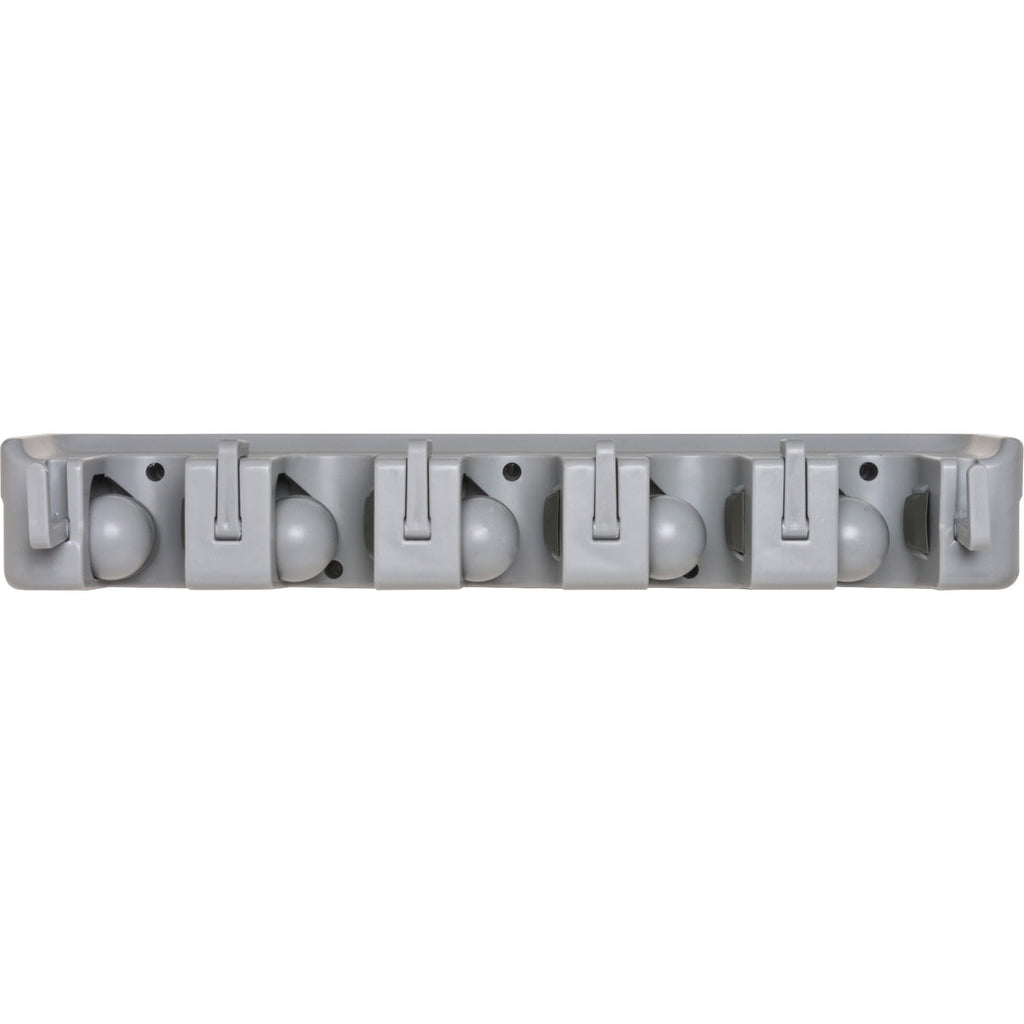 Genuine Joe Cleaning Wall Rack Tool Organizer, 3.8" x 16.5" x 2.8", Gray, 24 Count