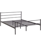 CasaFoyer Alina Platform Queen Bed | Rustic Charm | Sturdy Steel Frame | Supports 1323 lbs | No Box Spring Needed | Compatible with Memory Foam, Spring, Latex, Hybrid Mattresses | Mattress not included