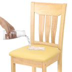 Sonnach Waterproof Chair Seat Cover For Dining Room Chairs Removable Washable Upholstered Chair Seat Protectors Water Resistant Decorative Chair Cushion Slipcovers (Light Yellow, 6)