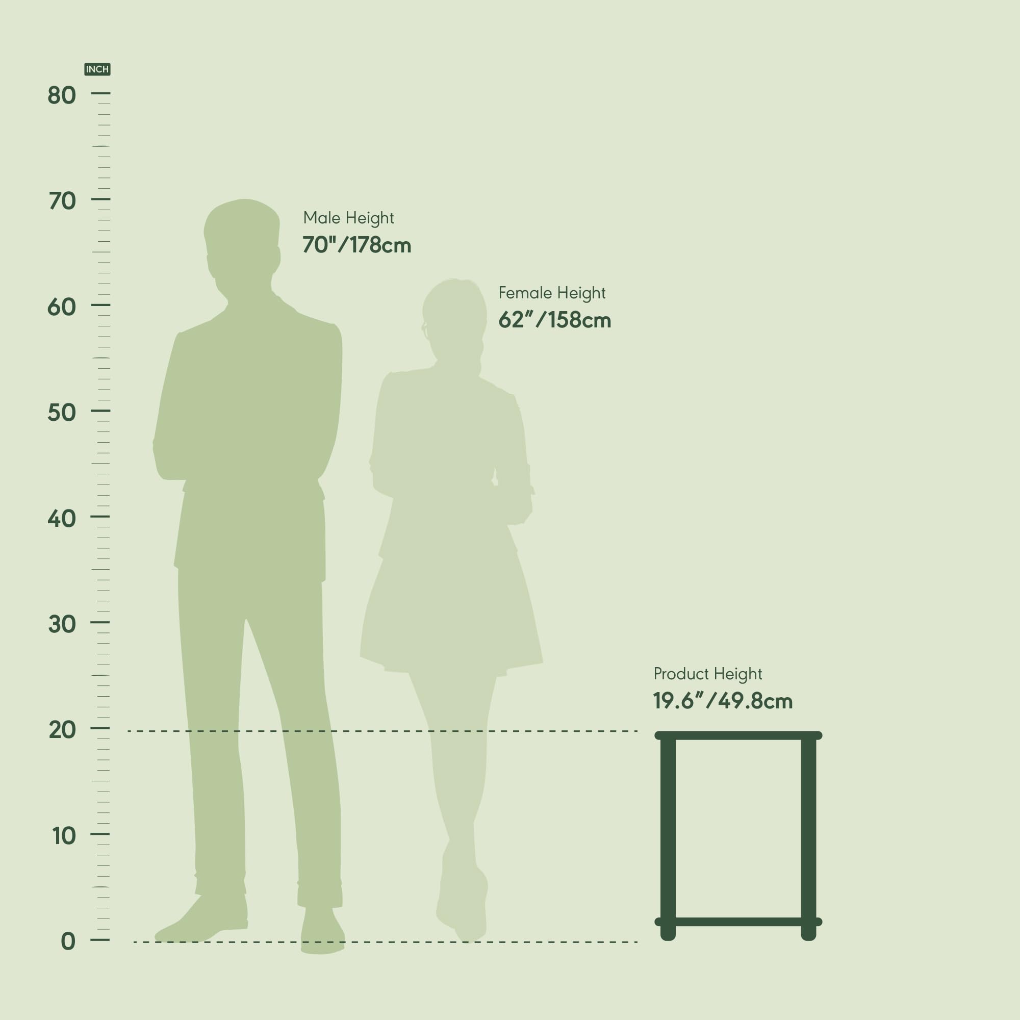 Furinno Simplistic Set Of 2 End Table, French Oak Grey/Grey