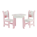 Emily Rose 18 Inch Doll Furniture Kitchen Dining Table and 2 Chairs Set, Wooden 18 Doll Accessories Toy Playset - Compatible wit
