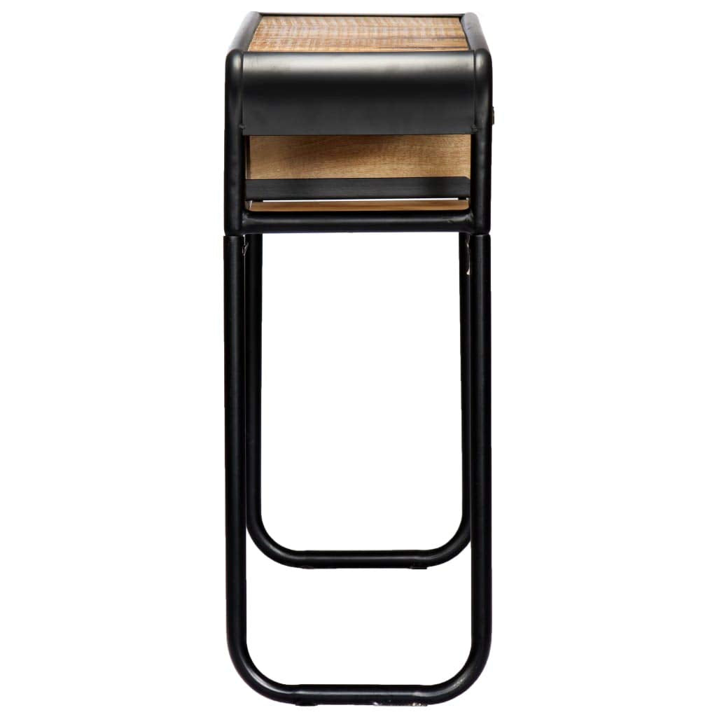 vidaXL Solid Mango Wood Console Table with Steel Frame - Vintage Charm, No Assembly Required, Ample Storage - 46.5"x11.8"x29.5"