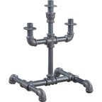 Acme Brantley Pipe Design Candleholder With Metal Frame In Sandy Gray