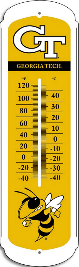 Georgia Tech Yellow Jackets 27 Large Metal Thermometer