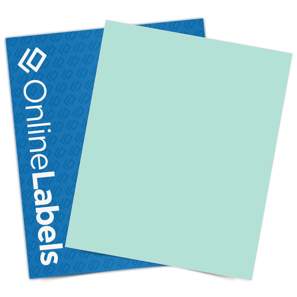 Pastel Green Sticker Paper, 100 Sheets, 8.5 X 11 Full Sheet Label, Inkjet Or Laser Printer, Online Labels