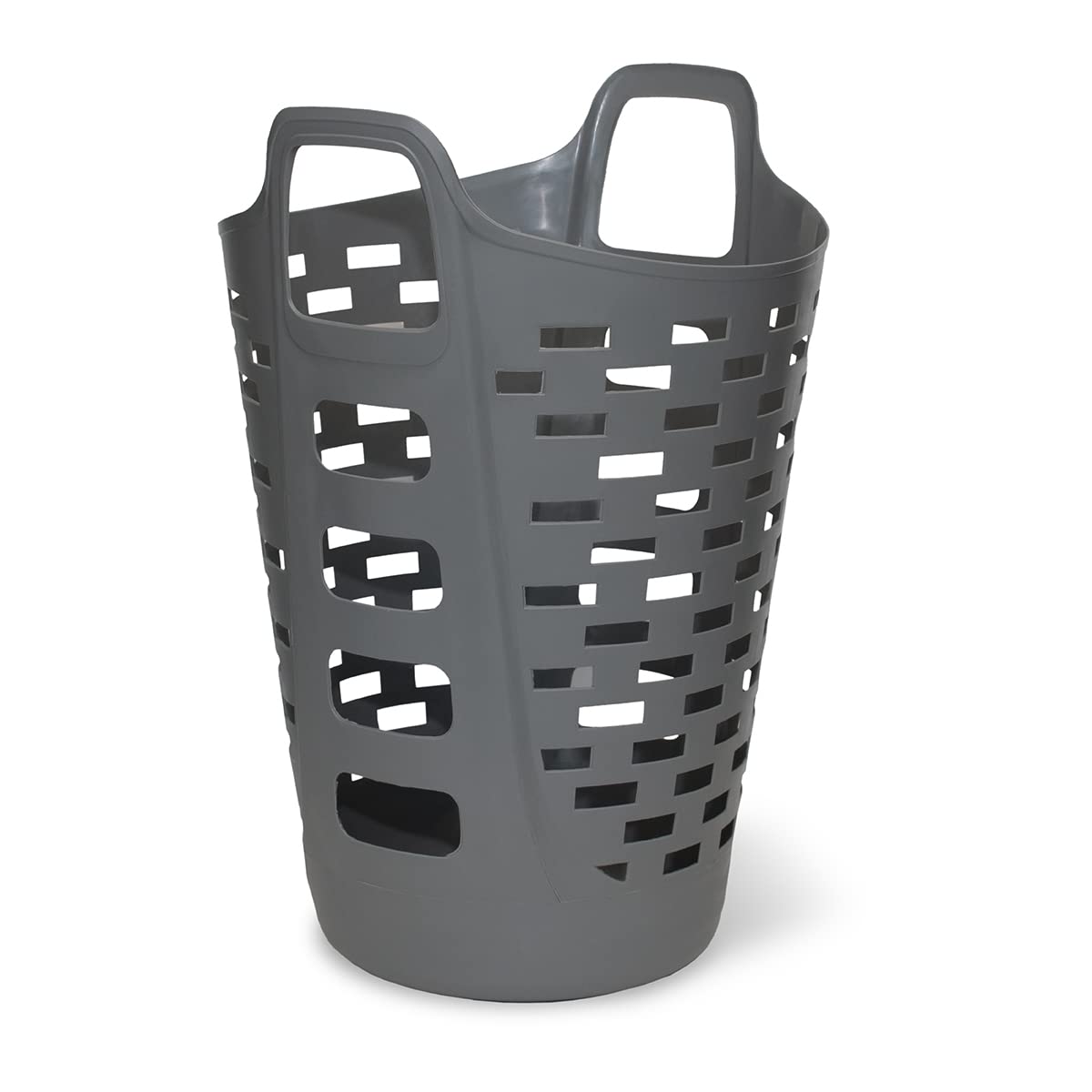 Clorox Flexible Laundry Basket - Tall Plastic Hamper for Clothes, Bedroom, and Storage - Portable Round Bin with Carry Handles, 