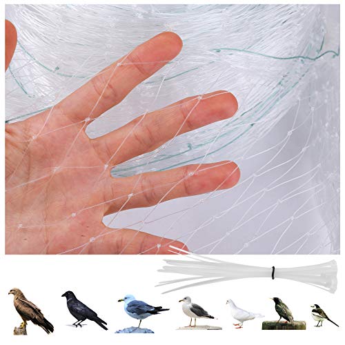 Gwhole 9.8 X26 Ft Garden Netting With 1' Square Mesh With Cable Tie For Fruit, Vegetable, Plant Trees Protection, Translucent