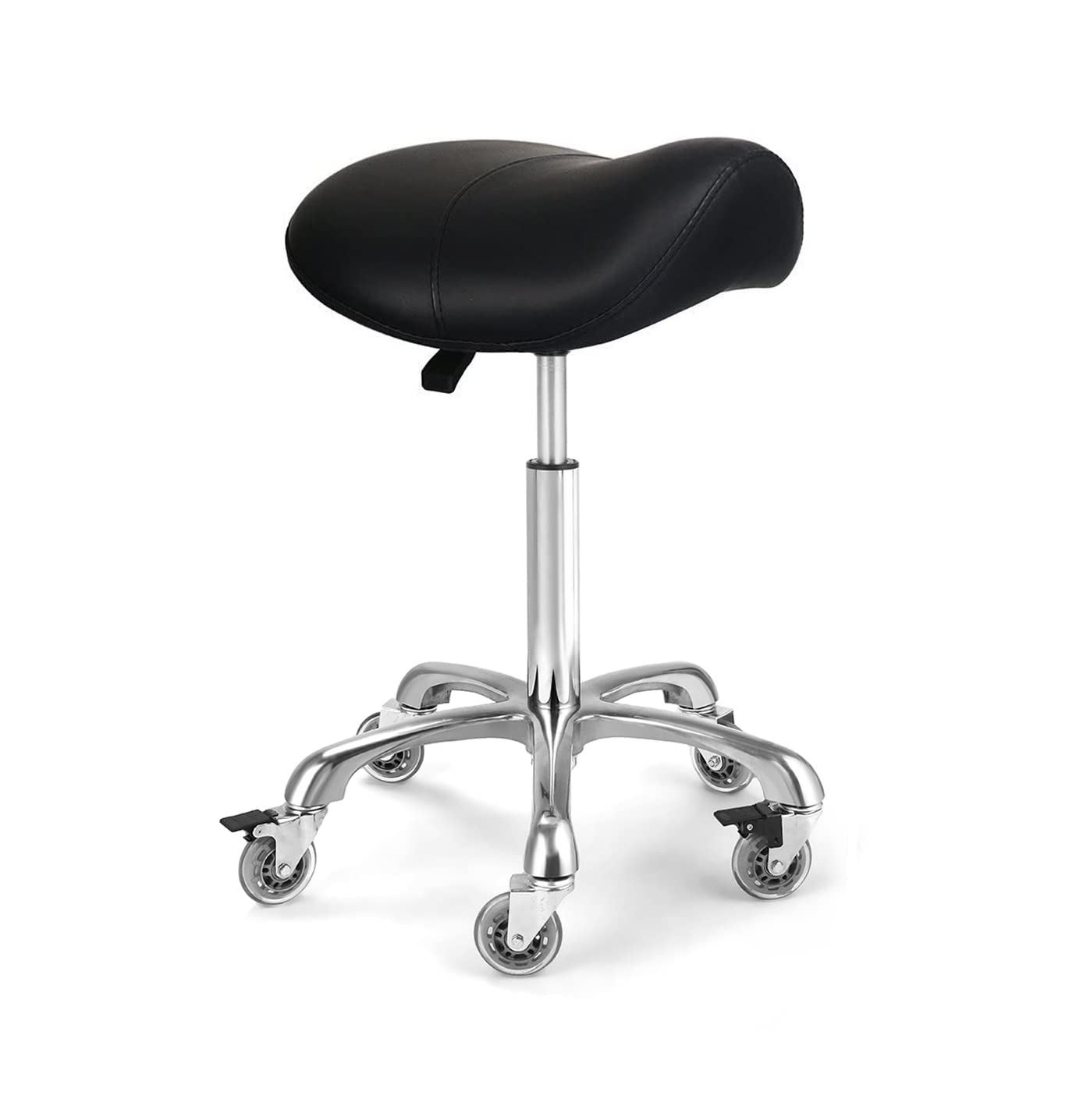 Mcdoofly Ergonomic Saddle Stool With Wheels Rolling Chair Professional Saddle Chair Heavy Duty Adjustable Swivel Hydraulic Stool