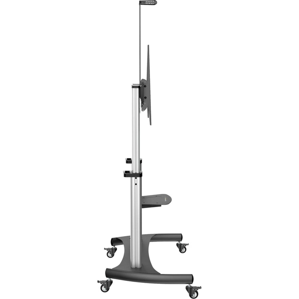 StarTech.com Mobile TV Stand - Heavy Duty TV Cart for 60-100" Display (100kg/220lb) - Height Adjustable Rolling Flat Screen Floor Standing on Wheels - Universal Television Mount w/Shelves (STNDMTV100)