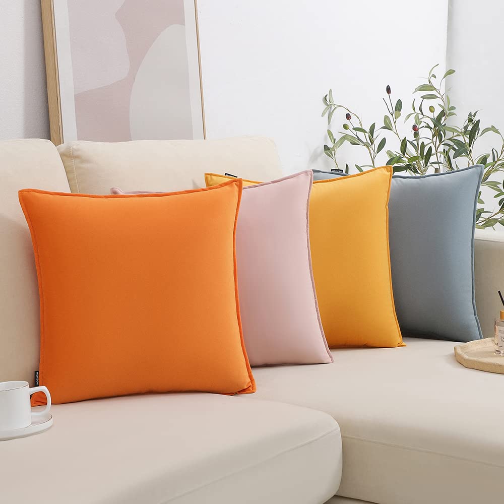 Wemeon Velvet Throw Pillow Covers 20X20In Set Of 4,Solid Color Pillows Soft Decorative Square Couch Pillow Covers,Mix And Match