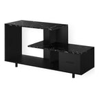 Monarch Specialties I 2610 Tv Stand, 48 Inch, Console, Media Entertainment Center, Storage Drawer, Living Room, Bedroom, Laminate, Black Marble Look