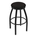 802 Misha 25 Swivel Counter Stool with Black Wrinkle Finish and Canter Espresso Seat