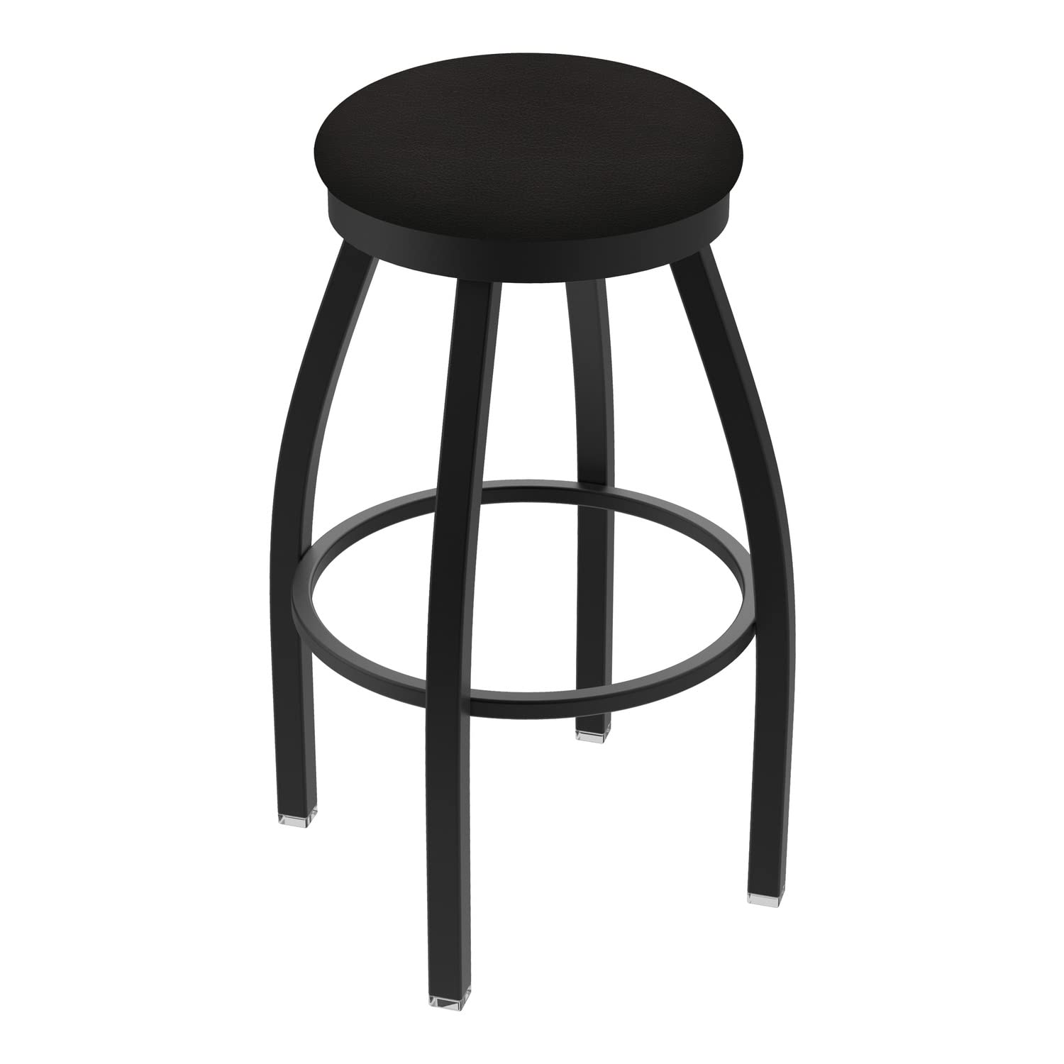 802 Misha 25 Swivel Counter Stool with Black Wrinkle Finish and Canter Espresso Seat