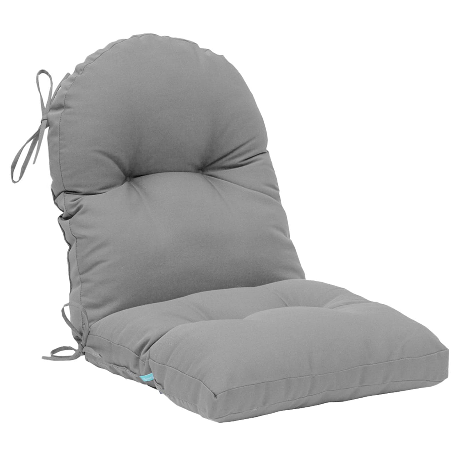 Qilloway Indoor Outdoor Seat Back Chair Pads Tufted Cushion, Spring/Summer Seasonal Replacement Cushions. (Set Of 2, Grey)