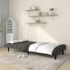 vidaXL 2-Seater Sofa Bed in Dark Gray Velvet - Convertible Loveseat Sleeper for Living Room, Home Office, or Studio