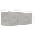 vidaXL TV Cabinet Set 6 Piece Living Room Bedroom Furniture HiFi Stereo Cabinet TV Stand Media Unit Entertainment Center Engineered Wood Concrete Gray