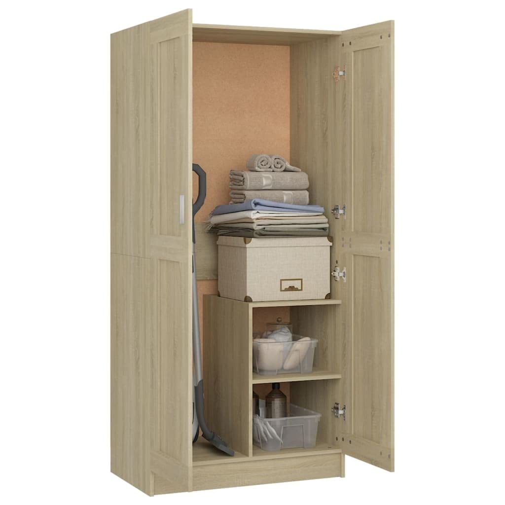 vidaXL Wardrobe Sonoma Oak 82.5x51.5x180 cm Engineered Wood