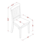 East West Furniture ANC-CAP-W Antique Dining Room Chairs - Slat Back Wooden Seat Chairs, Set of 2, Cappuccino