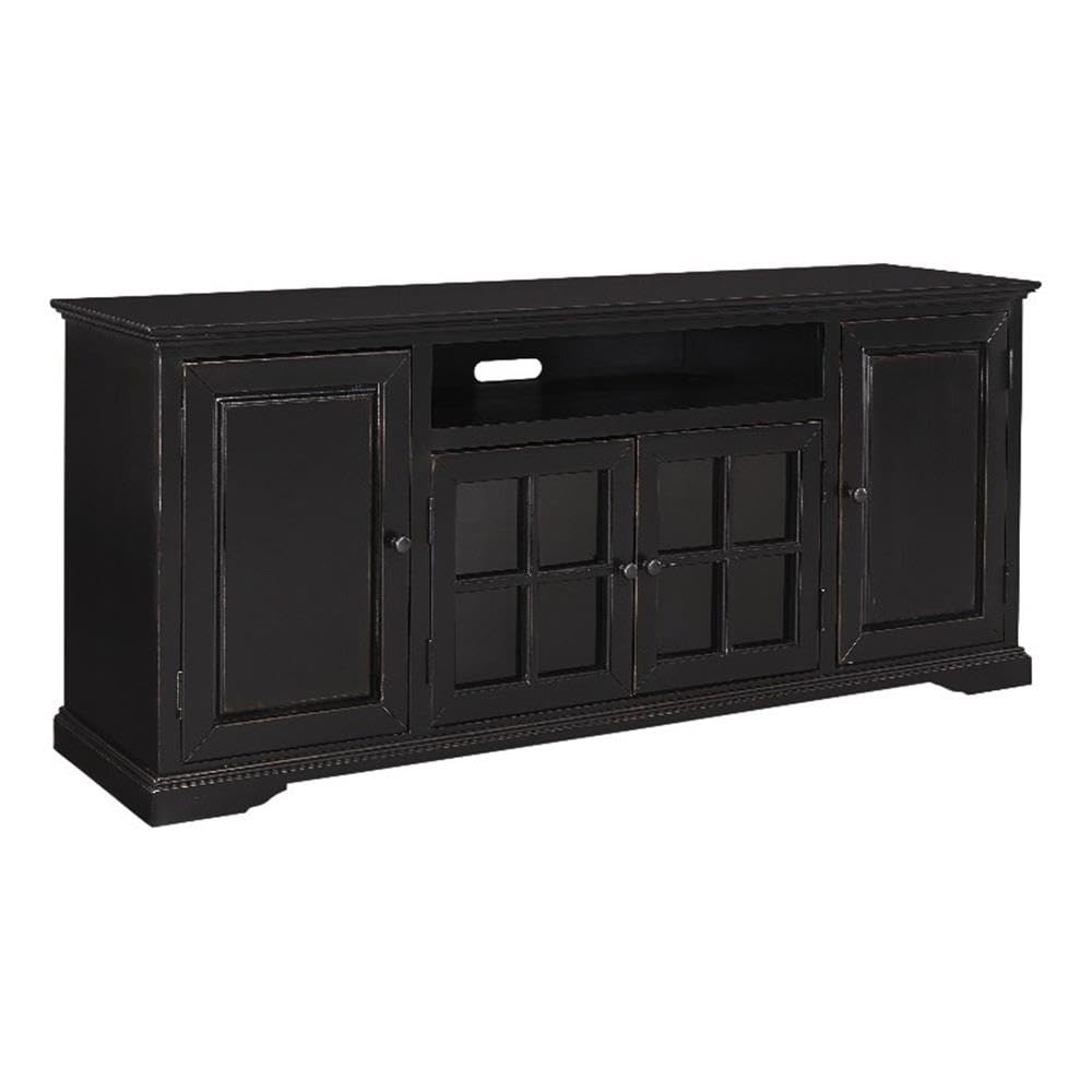 Progressive Furniture Hamilton Wood 74 Inch TV Console in Vintage Black