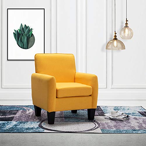 Lilola Home Mia Yellow Linen Accent Armchair
