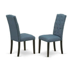 East West Furniture Ambo3-Bch-W 3 Piece Kitchen Table & Chairs Set Contains A Round Dining Room Table With Pedestal And 2 Solid Wood Seat Chairs, 36X36 Inch, Black & Cherry