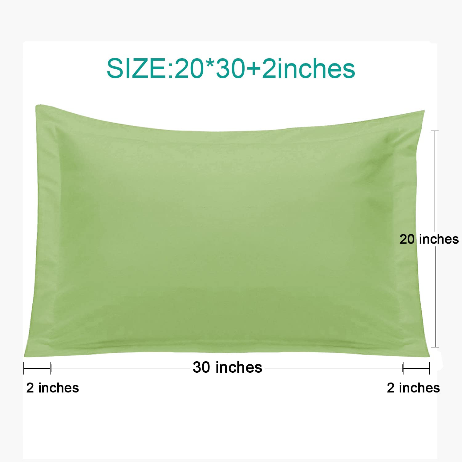 Ntbay 100% Brushed Microfiber Queen Pillow Shams Set Of 2, Super Soft And Cozy, Wrinkle, Fade, Stain Resistant 20X30 Inches Oxford Pillowcases, Sage Green