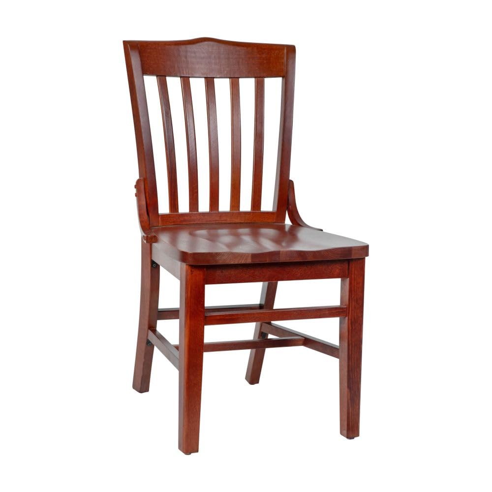 Flash Furniture Hercules Series School House Back Mahogany Wood Dining Chair, Traditional Elegant Wood Restaurant Chair, Walnut Wood - Thumbnail 2