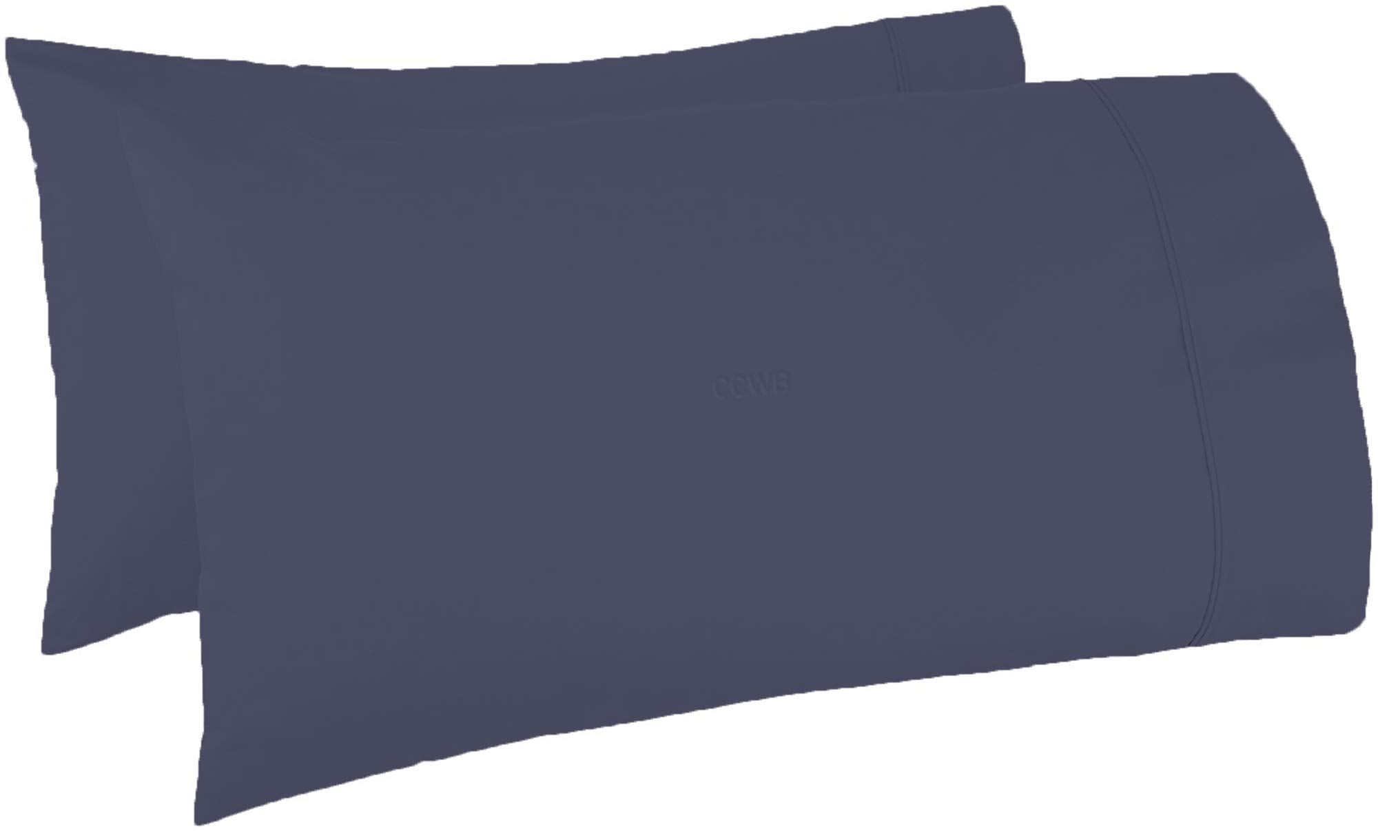 Trend Bedding Mart Oversize King Navy Blue Cotton Pillowcase Set, 600 Thread Count, 100% Egyptian Cotton