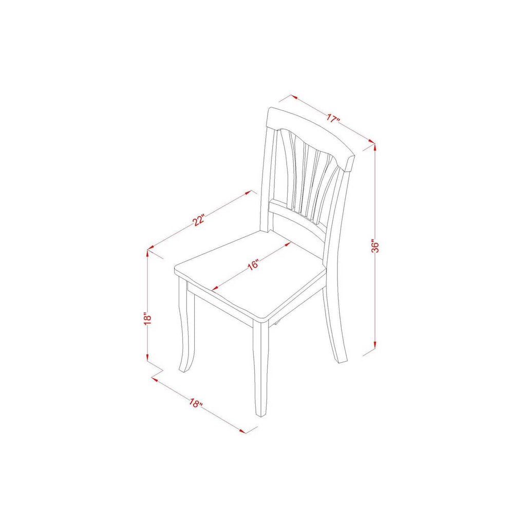 East West Furniture Amav5-Bch-W 5 Piece Modern Dining Table Set Includes A Round Kitchen Table With Pedestal And 4 Dining Chairs, 36X36 Inch, Black & Cherry