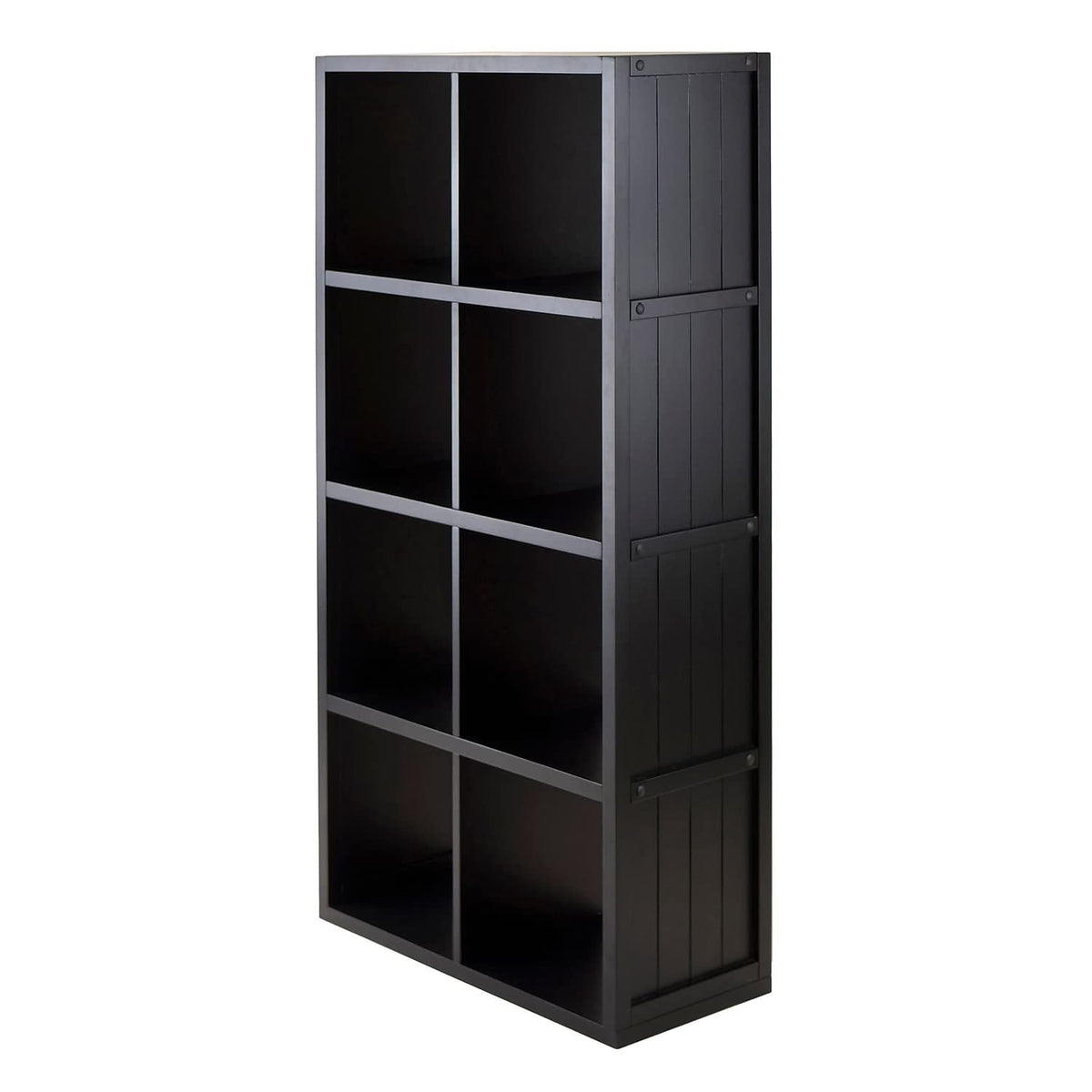 Winsome 20053 4 X 2 Cube Shelf With Wainscoting Panel, Black