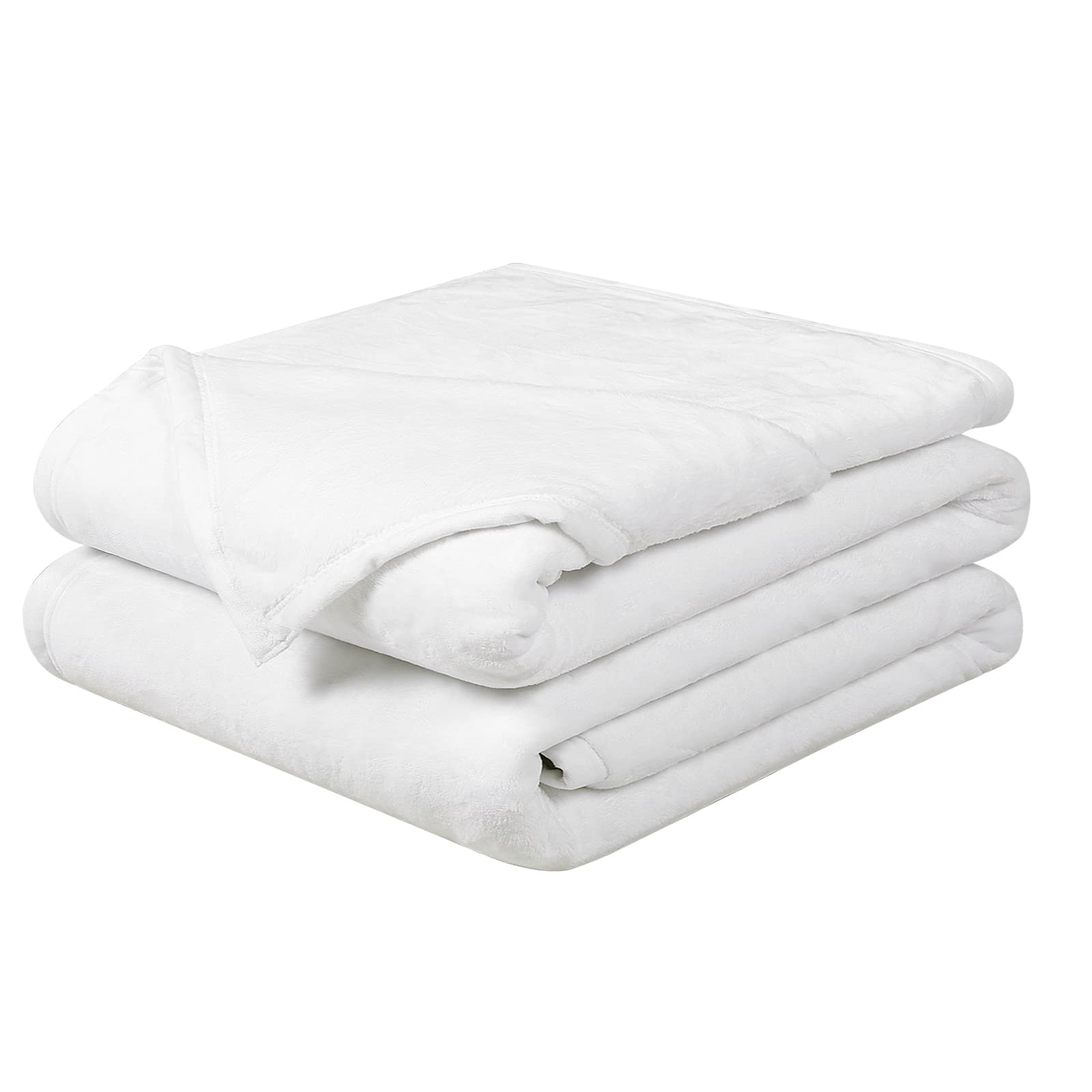 Soft Queen Size Blanket All Season Winter Warm Microplush Lightweight Thermal Fleece Blankets For Couch Bed Sofa,90X90 Inches,Wh