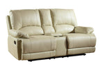 HomeRoots 41" Stylish Beige Leather Console Loveseat
