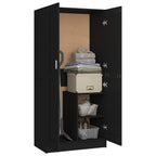 vidaXL Wardrobe Black 32.5"x20.3"x70.9" Engineered Wood