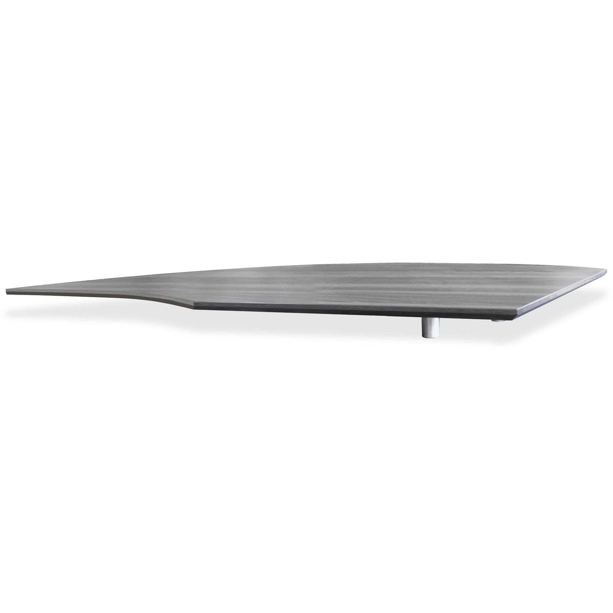 Mayline Mnrtnllgs Medina Series Laminate Curved Left Return, 63&quot; By 24&quot; By 29-1/2&quot;, Gray Steel