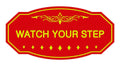 Signs Bylita Victorian Watch Your Step Wall Or Door Sign | Durable Material & Easy Installation | Safety Signage (Red/Yellow) -