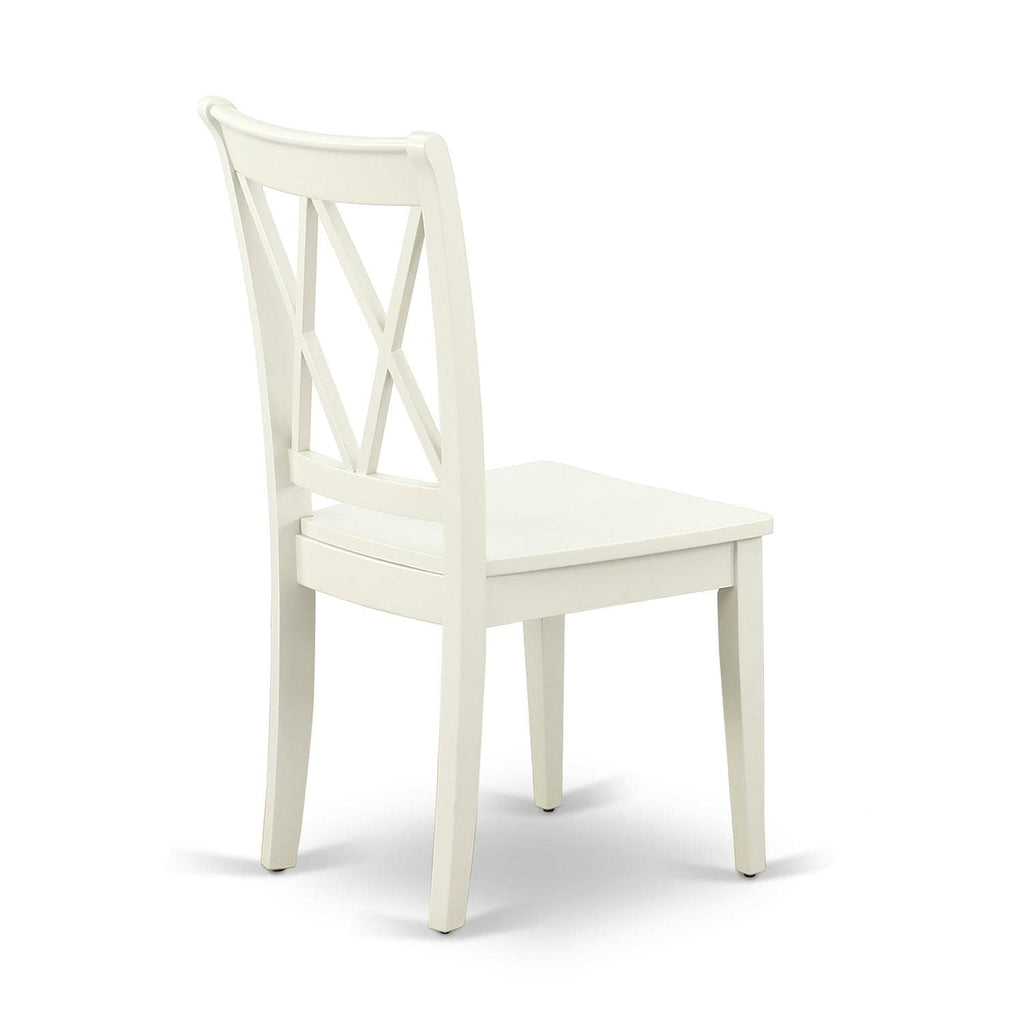 East West Furniture Dining Clc-Lwh-W Clarksville Double X-Back Formal Chairs In Linen White Finish (Set Of 2)