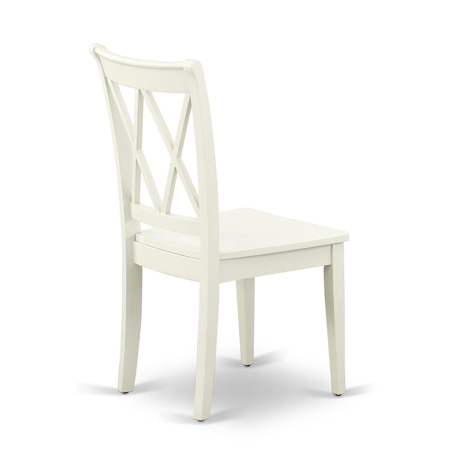 East West Furniture Dining Clc-Lwh-W Clarksville Double X-Back Formal Chairs In Linen White Finish (Set Of 2)