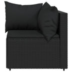 vidaXL Patio Corner Sofas – 2 pcs with Cushions, Made of Black Poly Rattan with Powder-Coated Steel Frame, Comes with Thickly Padded Cushions, Stylish and Comfortable Outdoor Furniture