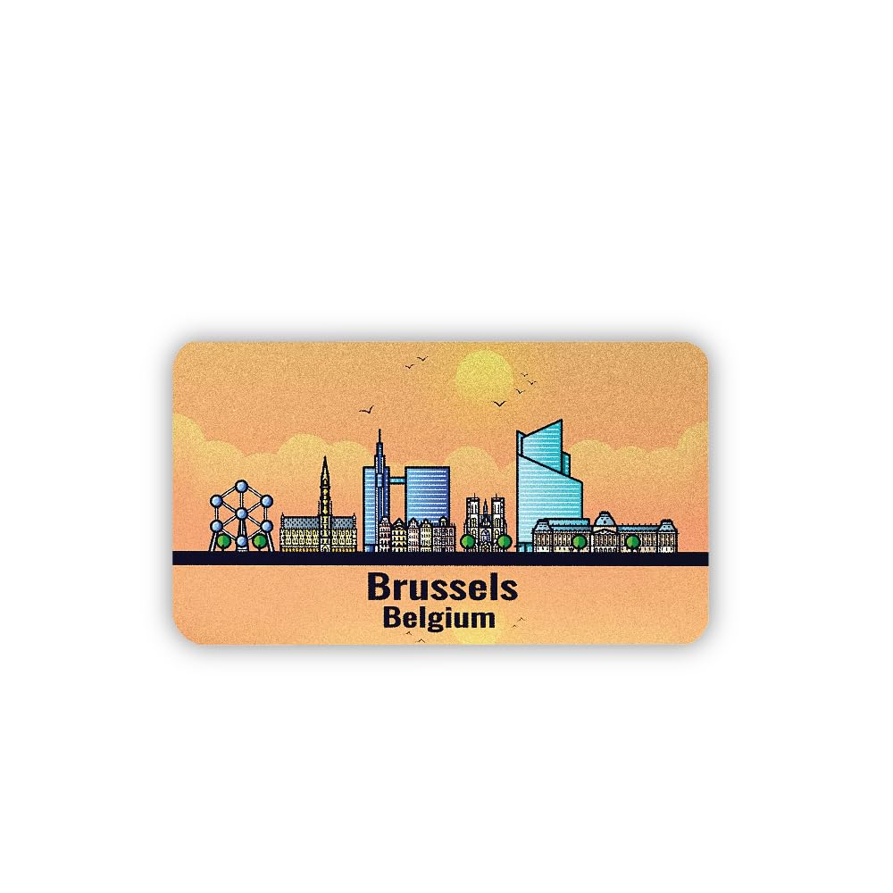 BIRDS MIND Brussels City Belgium Wooden Printed Fridge Magnet for Home Decors Refrigerator Door Kitchen & Office Door Decors Tr