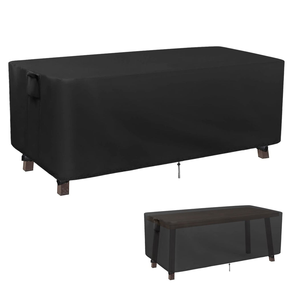 Kingling Outdoor Dining Table Cover, 68 Inch Patio Dining Table Cover Waterproof Rectangle Patio Table Cover Furniture Cover - 68''L X 38''W X 28''H