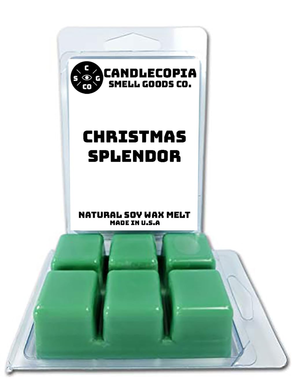 Candlecopia Christmas Splendor Strongly Scented Hand Poured Vegan Wax Melts, 12 Scented Wax Cubes, 6.4 Ounces in 2 x 6-Packs