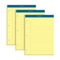 Tops Docket Writing Pads, 8-1/2' X 11-3/4', Legal Rule, Canary Paper, 3-Hole Punched, 100 Sheets, 3 Pack (63392)