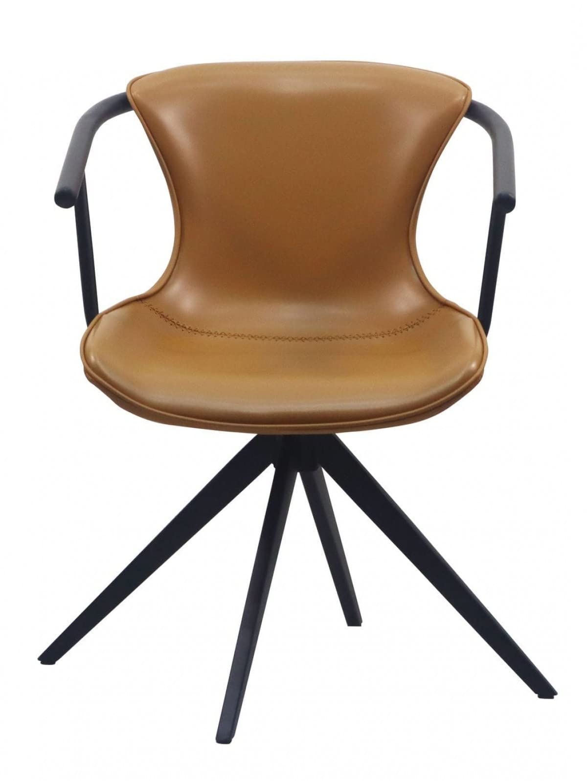 HomeRoots Faux Leather, Metal Camel Faux Leather Industrial Dining Chair